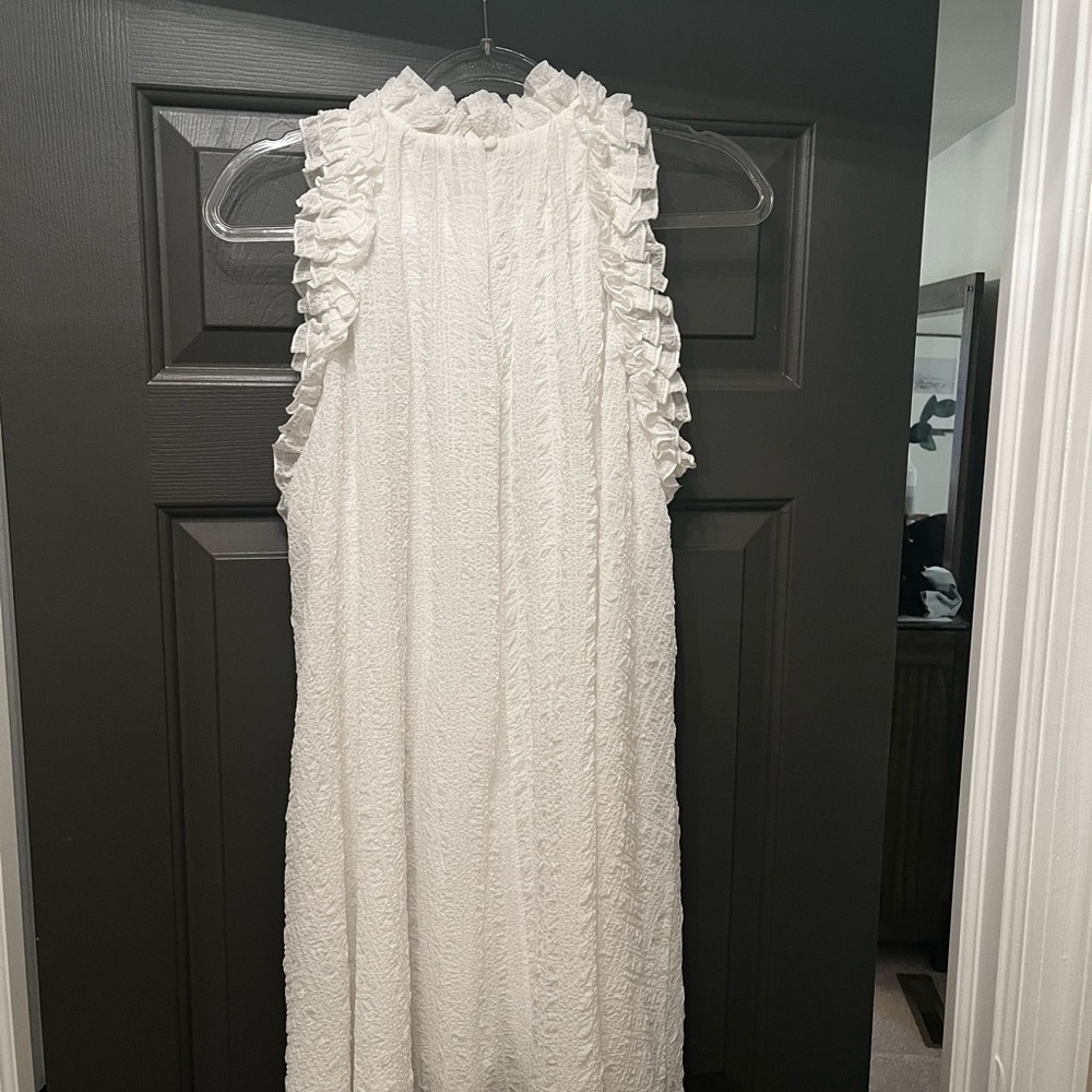 Elegant White Ruffle Dress